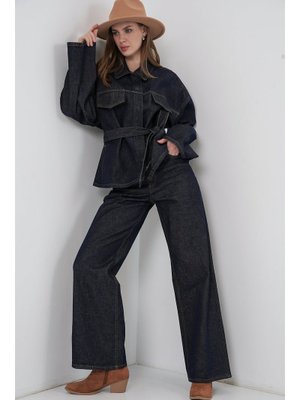 Koyu Mavi Ceket Pantolon Kot İkili Takım