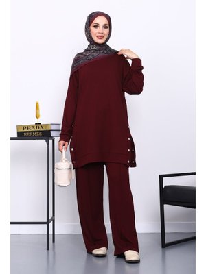 Mürdüm Bisiklet Yaka Çıtçıt Detaylı Modal Takım