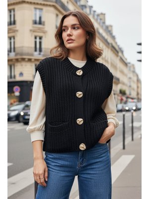 Siyah Premium Triko Yelek