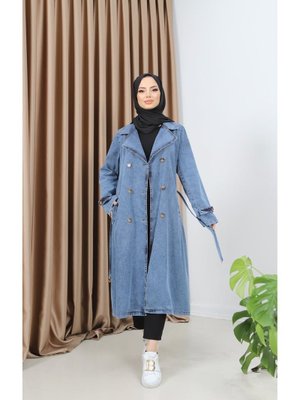 Kruvaze Yaka Kemerli Kot Trençkot