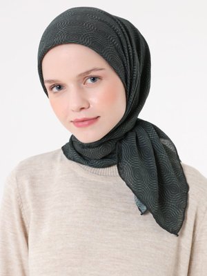 Fort Eşarp Halka Desen Zümrüt