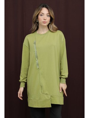 10735tun İşlemeli Ve Fermuarlı Tunik