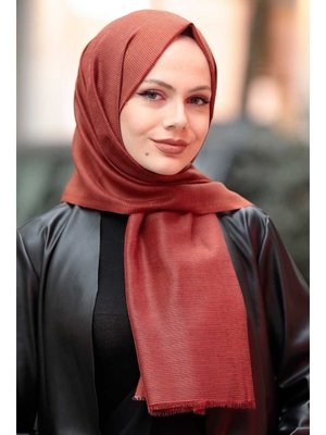 Çizgili Kiremit Şal 7547krmt