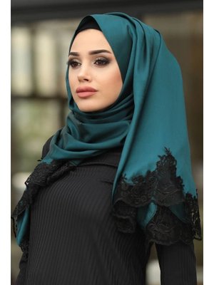 Dantelli İpek Görünümlü Şal