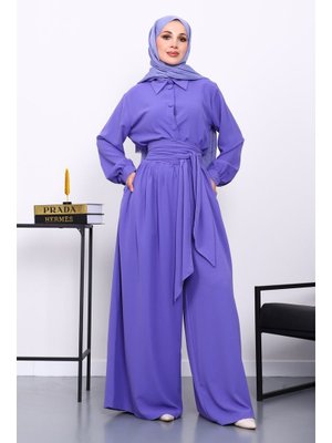 Lila Bel Lastikli Tulum