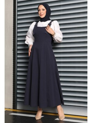 Lacivert Lacıvert Askılı Gabardin Salopet