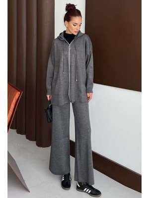 Gri Simli Triko Takım