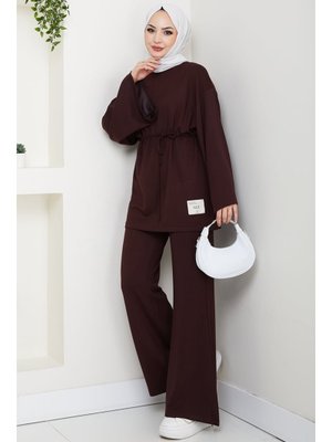 Kahve İpli Arma Detay Oysho İkili Takım