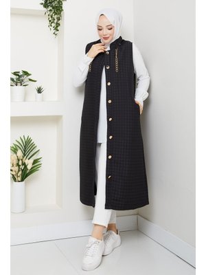 Gold Aksesuar Detaylı Kapitone Yelek