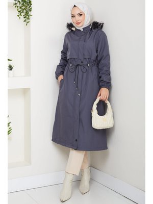 Füme Allerli İçi Kürklü Bondit Mont