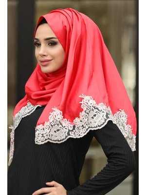 Dantelli İpek Görünümlü Şal