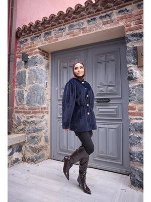 Lacivert Fok Kaşe Ceket