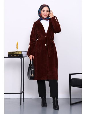 Bordo Kruvaze Yaka Kol Apoletli Angora Kaban