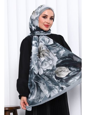 Füme Desenli Soft Dijital Şal