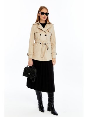 Bej Deri Trençkot/ceket