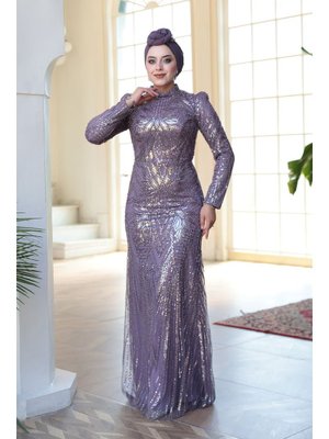 Boncuk İşlemeli Lila 51532lıla