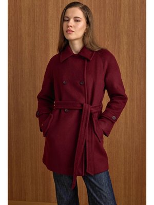 Mürdüm Reglan Kol Kruvaze Kısa Kaban