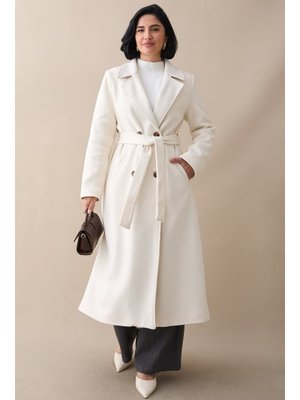 Astarlı Kaşe Kruvaze Krem Kaban