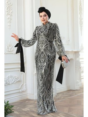 Boncuk İşlemeli Siyah 52554s
