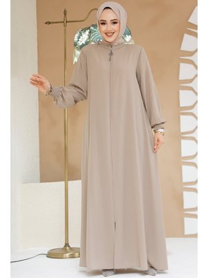 Fermuarlı Bej Ferace 45287bej