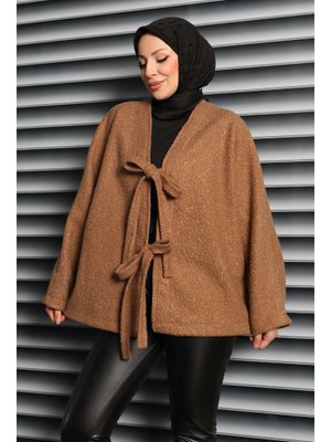 Taba Çift Bağcık Detaylı Buklet Ceket