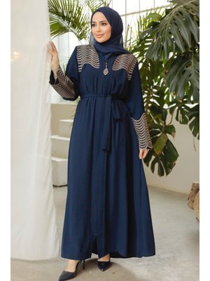 Desenli Lacivert Ferace 29105l