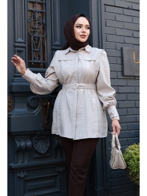 Düğmeli Taş Gömlek 19028tas