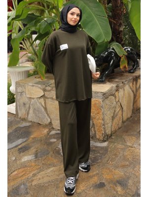 Haki Armalı Tunik Pantolonlu Takım