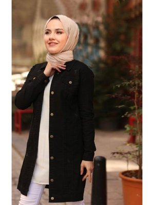 Siyah Denim Kot Ceket