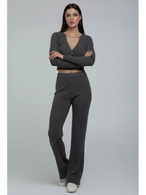 Fume Füme Zincirli Crop Pantolon Kaşkorse Takım