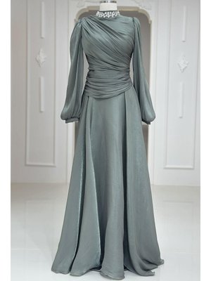 Nergis Abiye Elbise Çağla Yeşili