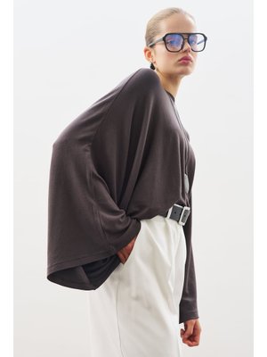 Antrasit Pelerin Tarz Bluz