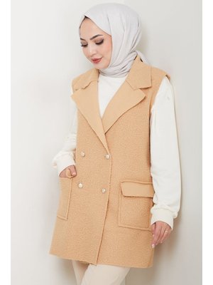 Vizon Kapak Cepli Düğmeli Yelek