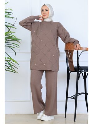 Vizon Taşlı Triko Takım