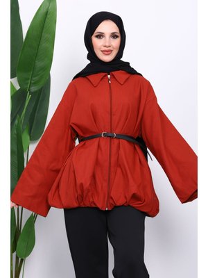 Kiremit Pileli Astarlı Gabardin Ceket