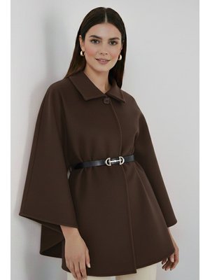 Kahverengi Kemerli Kaşe Panço