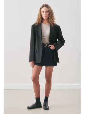 Siyah Jun Tek Düğmeli Blazer Ceket