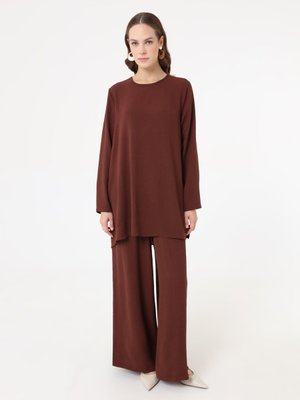 Kahverengi Aerobin Basic Tunik & Pantolon İkili Takım