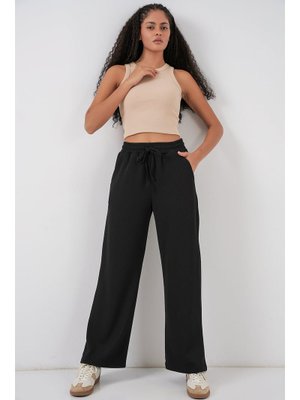 Siyah Fitilli Pantolon