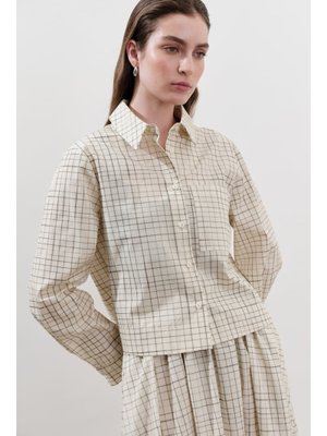 Sarı Desenli Poplin Gömlek