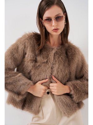 Bisküvi Peluş Kürk Mont