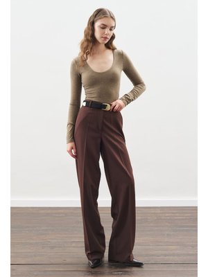 Acı Kahve Uzun Paça Straıght Pantolon