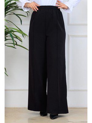 Siyah Önü Dikiş Detaylı Dabıl Pantolon