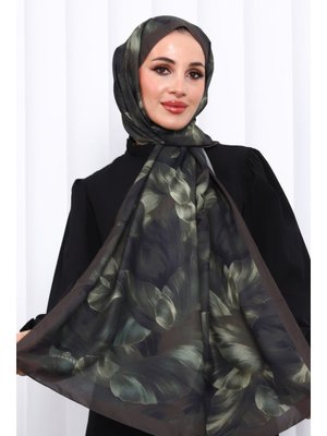 Haki Desenli Soft Dijital Şal
