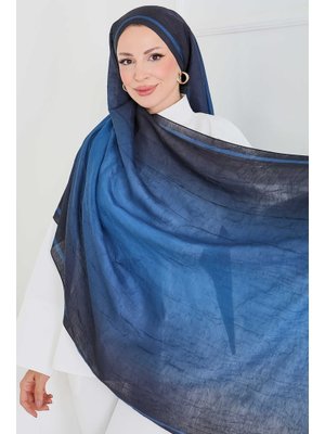 Lacivert Lacıvert Soft Degrade Bambu Crash Şal