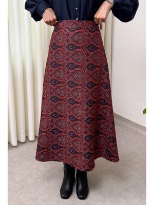 Bordo Otantik Desen Etek