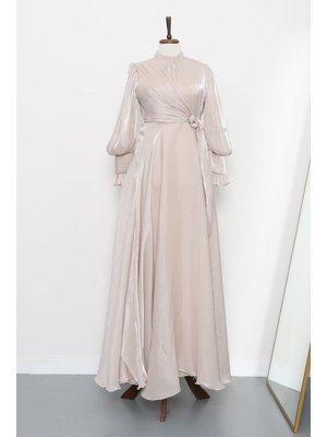 Taş Yandan Bağlamalı Abiye Elbise