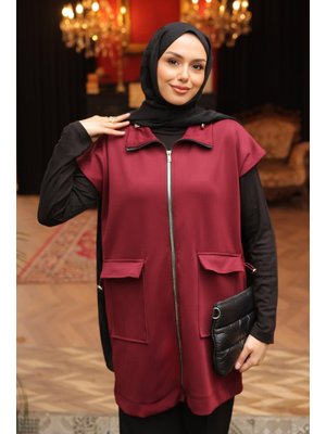 Bordo Yakası Ve Beli Stoper Lastikli Cepli Scuba Yelek