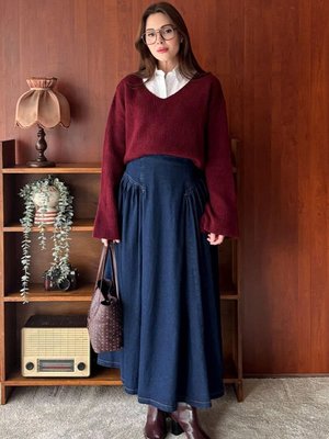 Kot Mavi Pile Detay Etek