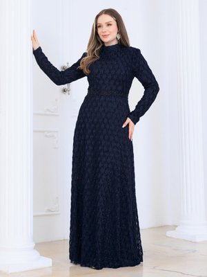 Lacivert Abiye Elbise